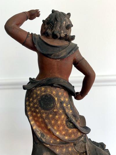 A Japanese Lacquered and Gilt Wood Statue from Edo Period