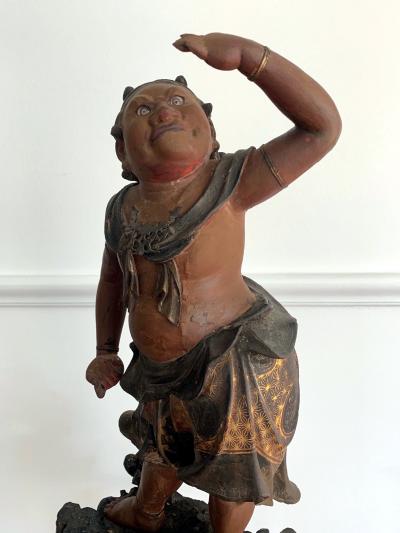 A Japanese Lacquered and Gilt Wood Statue from Edo Period