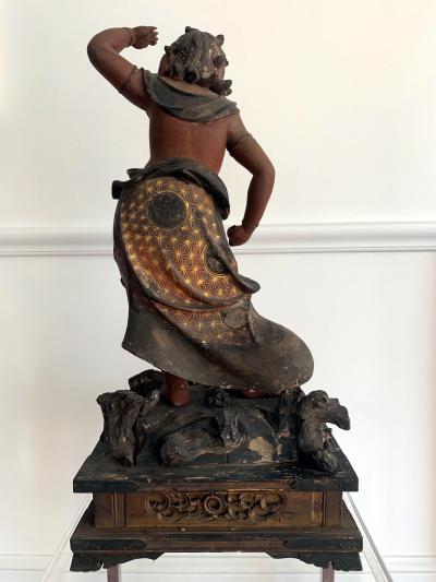 A Japanese Lacquered and Gilt Wood Statue from Edo Period