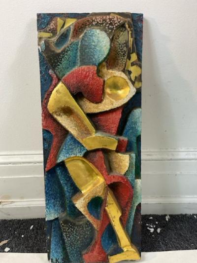 A Krynsky SIGNED ABSTRACT RUSSIAN WALL SCULPTURE