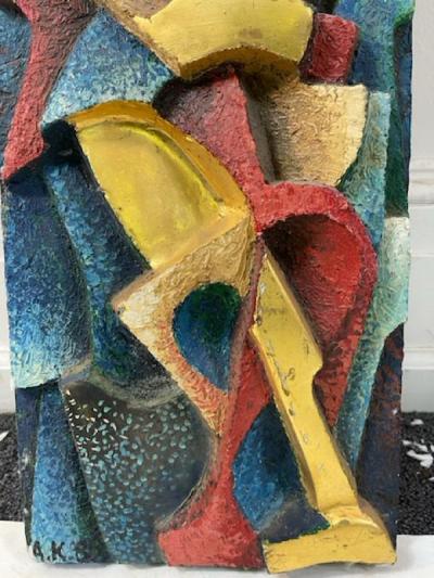A Krynsky SIGNED ABSTRACT RUSSIAN WALL SCULPTURE