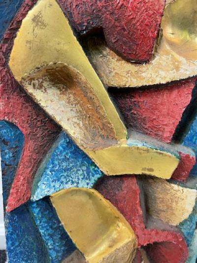 A Krynsky SIGNED ABSTRACT RUSSIAN WALL SCULPTURE