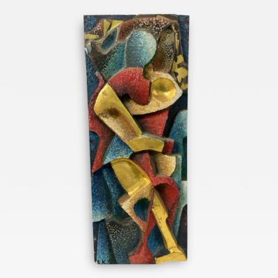 A Krynsky SIGNED ABSTRACT RUSSIAN WALL SCULPTURE