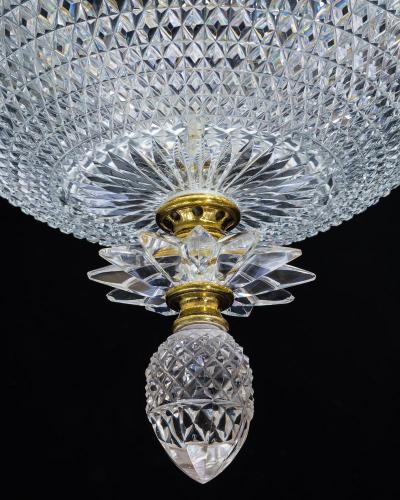 A LARGE CUT GLASS PLAFONNIER BY F C OSLER