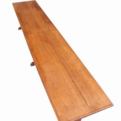 A Large Belgian Oak Monastery Trestle Table 1880 