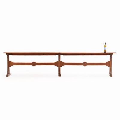 A Large Belgian Oak Monastery Trestle Table 1880 