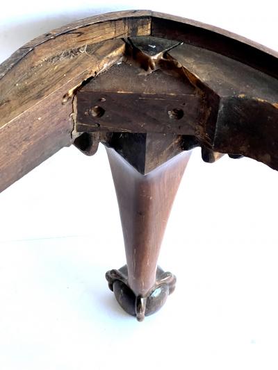 A Large English George II Walnut Bench with Carved Legs