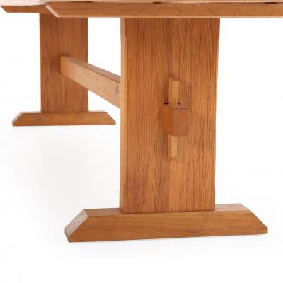 A Large French Oak Farm Table C 1960 