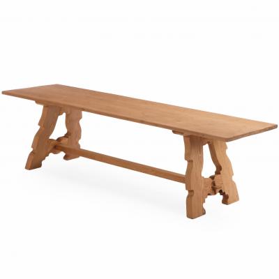A Large French Pine Farmhouse Trestle Table C 1890 