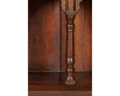 A Large Indian Architectural Gold Wire Inlaid Wall Hanging Cabinet Facade