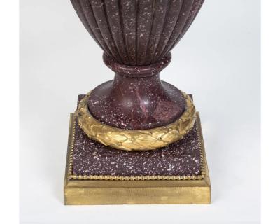 A Large Pair of French Ormolu Mounted Porphyry Vases