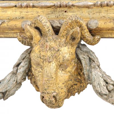 A Large Southern Italian Silvered Giltwood Mirror early 19th C 