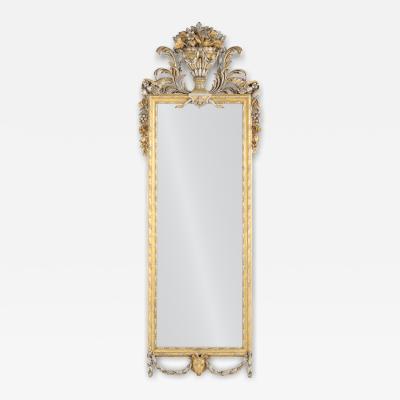 A Large Southern Italian Silvered Giltwood Mirror early 19th C 