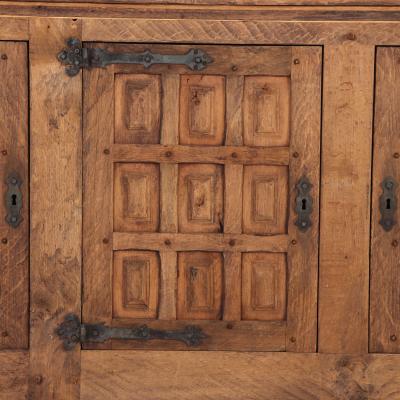A Large Spanish Oak Sideboard in the Brutalist style C 1940 