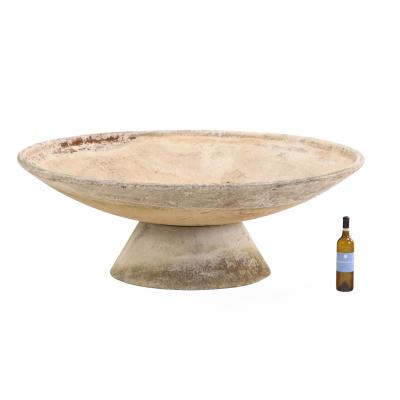 A Large Two Piece Cast Stone Planter Urn attributed to Willy Guhl C 1970 