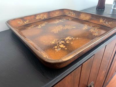 A Large Vintage Japanese Maki e Lacquer Kimono Tray