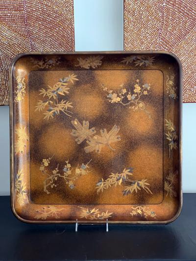 A Large Vintage Japanese Maki e Lacquer Kimono Tray