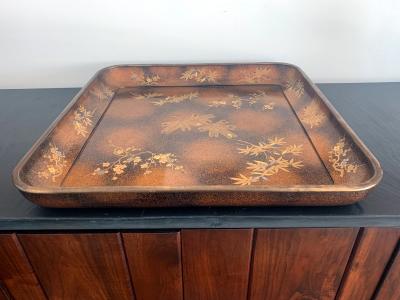 A Large Vintage Japanese Maki e Lacquer Kimono Tray