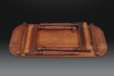 A Large Walnut Campaign Table