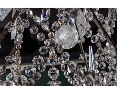 A Large and Exceptional Pair of French Rock Crystal and Glass Chandeliers