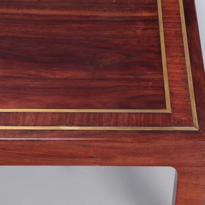 A Large rosewood and brass inlaid Brazilian coffee table C 1975