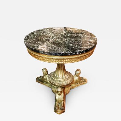 A Late 18th century Louis XVI Italian Egyptian Revival Gilded Center Table