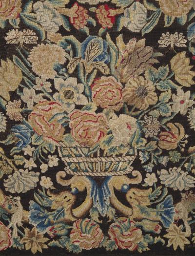 A Louis XIV Center Table Mounted With Rare Petit Point Floral Needlework Top
