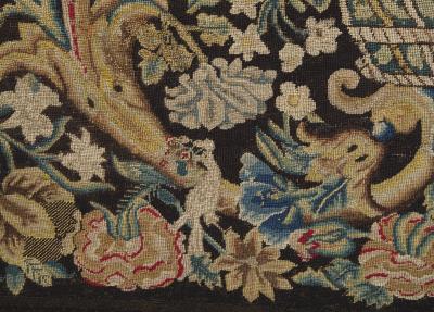 A Louis XIV Center Table Mounted With Rare Petit Point Floral Needlework Top