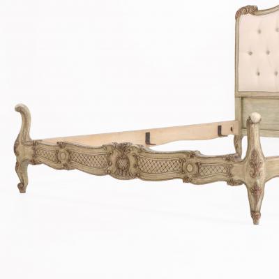 A Louis XV style Painted and Carved Wood Full Size Bed C 1940 