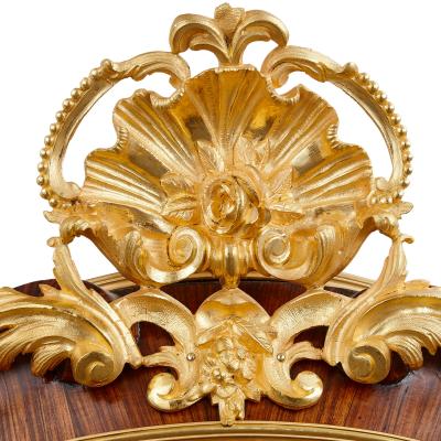 A Louis XV style gilt bronze mounted Vernis Martin and parquetry vitrine