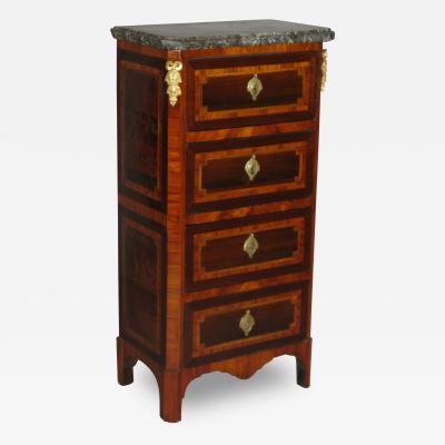 A Louis XVI Parquetry Chest of Drawers or Bedside Table