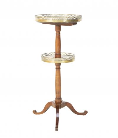 A Louis XVI Period Two Tier Stand with Marble Tops Gallery