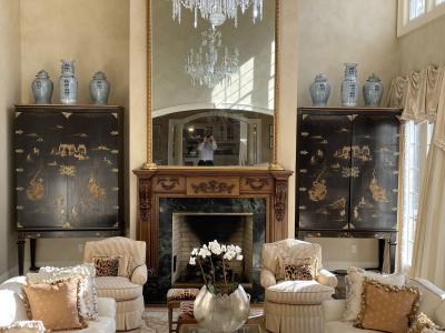 A Louis XVI Style Carved Mantle Fireplace Surround Solid Wood Carved Oak