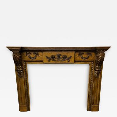 A Louis XVI Style Carved Mantle Fireplace Surround Solid Wood Carved Oak
