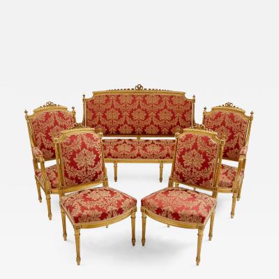 A Louis XVI Style Giltwood Salon Suite
