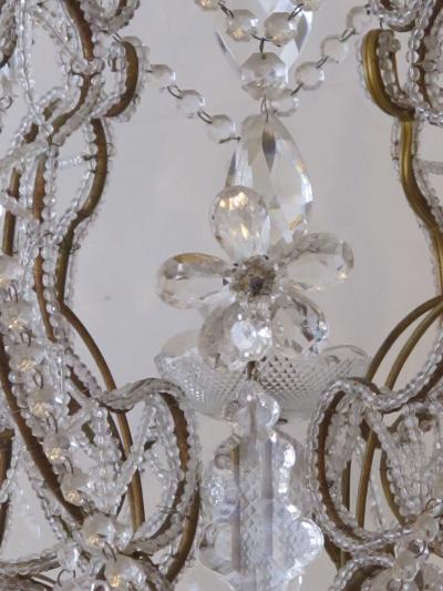 A Lustrous Italian Rococo Style Beaded 6 Light Chandelier