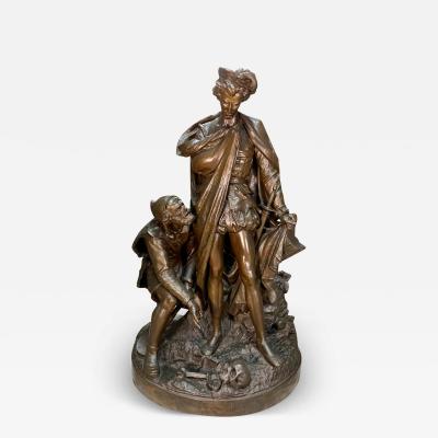 A MONUMENTAL FRENCH BRONZE SCULPTURE OF PRINCE HAMLET AND THE GRAVEDIGGER