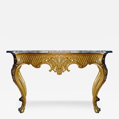 A Magnificent 18th Century Italian R gence Giltwood Console