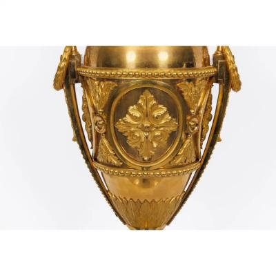 A Magnificent Pair of French Louis XVI Style Ormolu Vases