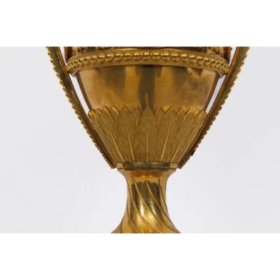 A Magnificent Pair of French Louis XVI Style Ormolu Vases