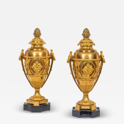 A Magnificent Pair of French Louis XVI Style Ormolu Vases
