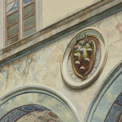 A Marrani Antique watercolour of Palazzo Signoria in Florence