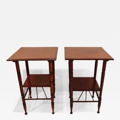A Matched Pair of Walnut Side Tables After A Design by E W Godwin