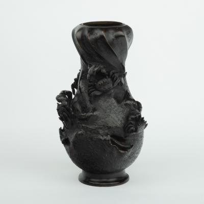 A Meiji bronze vase by Nobuhira