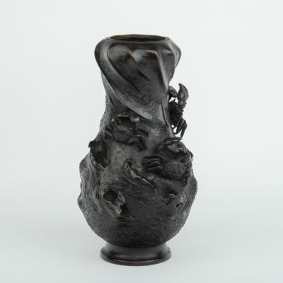 A Meiji bronze vase by Nobuhira