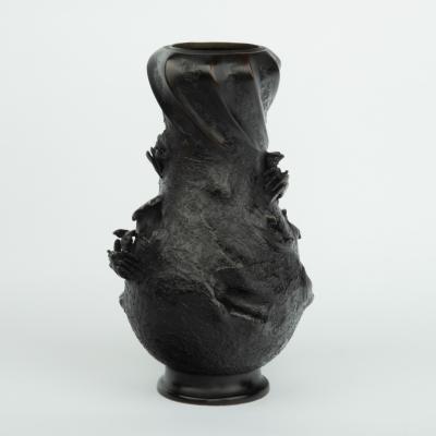 A Meiji bronze vase by Nobuhira
