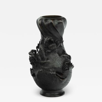 A Meiji bronze vase by Nobuhira