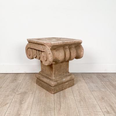 A Mexican tufa stone carved capital circa 1920 