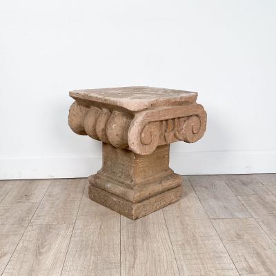 A Mexican tufa stone carved capital circa 1920 