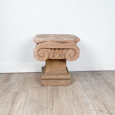 A Mexican tufa stone carved capital circa 1920 